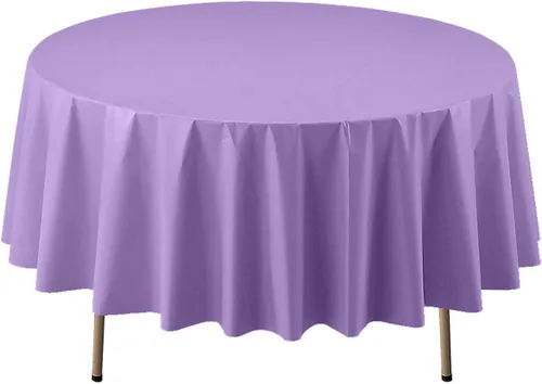 Vista 22 de Party Essentials Mantel redondo de plástico desechable de 84 pulgadas, 3 unidades, color negro