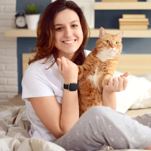 Vista 5 de Maledan Banda elástica trenzada compatible con Fitbit Sense/Versa 3/4 y Sense 2, correa elástica suave para reloj inteligente, accesorio