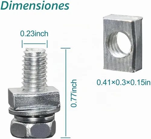 Vista 2 de Kit de pernos y tuercas para batería de motocicleta, 0.236 x 0.630 in