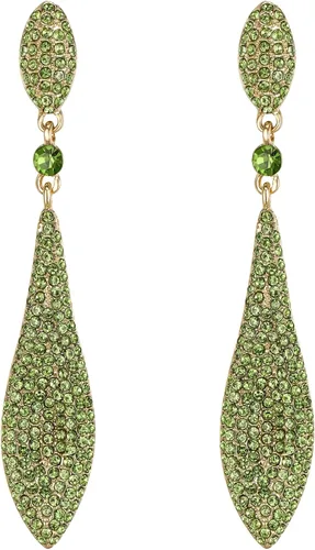 Vista 15 de EVER FAITH Pendientes colgantes de cristal austriaco para boda y baile de graduación, joyería con doble gota de agua para fiestas nupciales con 1