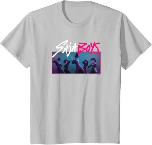 Vista 27 de Camiseta Oficial de KPop Demon Hunters Saja para Niños Negro