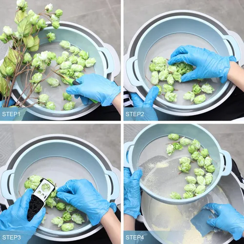 Vista 6 de Kit de bandeja de recorte: bandeja de recorte con pantalla + tijeras de corte de hoja curva y recta + lupa iluminada, cubo de ribete resistente