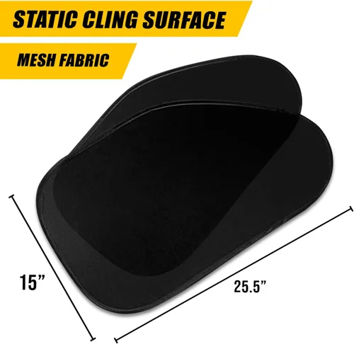 Vista 2 de ZONETECH - Parasoles adhesivos para ventanas laterales, paquete de 2 unidades de malla para automóvil, no se necesitan ventosas, protector solar