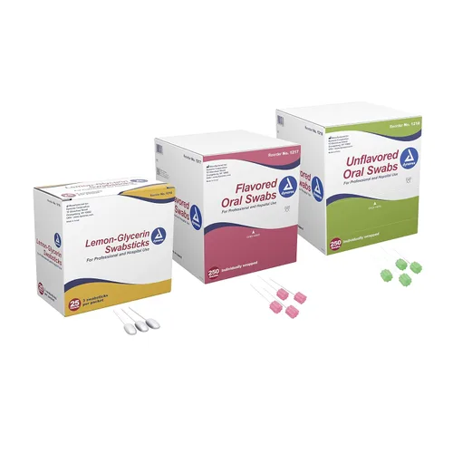 Vista 3 de Dynarex Hisopos con sabor a dentifrica, hisopos de algodón de sabor agradable que calman y refrescan suavemente la boca seca, envueltos