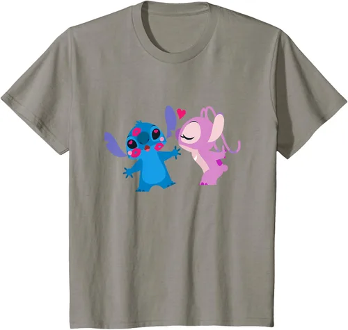Vista 30 de Disney Stitch and Angel - Camiseta para el día de San Valentín Negro