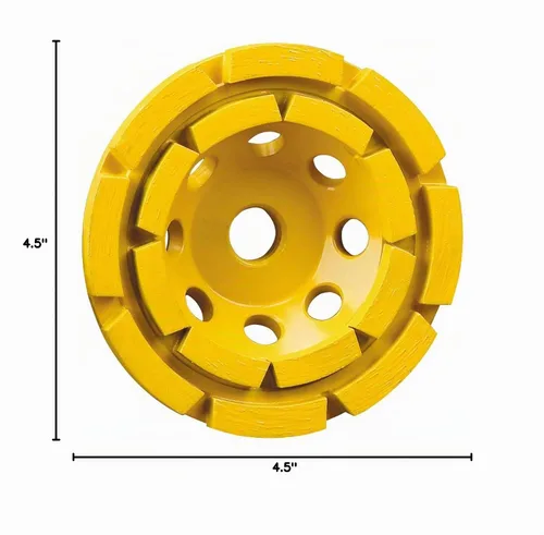 Vista 2 de DEWALT Muela abrasiva, doble fila, taza de diamante, 4-1/2 pulgadas (DW4774)