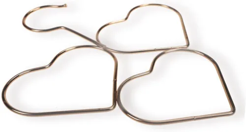 Vista 4 de Perchas en forma de corazón para bufandas y corbatas, paquete de 4 perchas de metal con forma de corazón, para organizar el armario