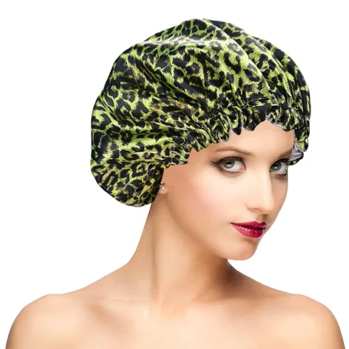 Vista 23 de Gorros de ducha para mujer, extra grande, ajustable, impermeable, reutilizable, gorro de ducha para mujeres y niñas, cabello largo y grueso, gorros