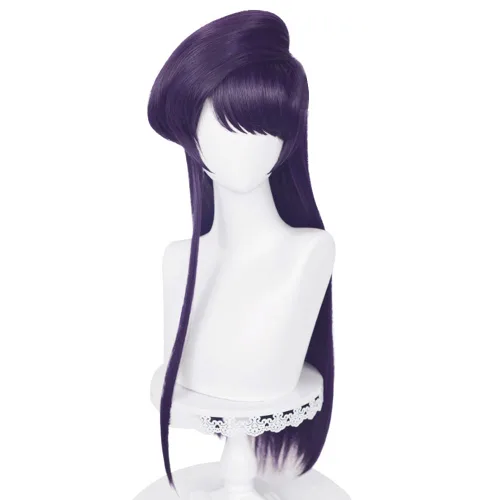Vista 15 de Peluca Cosplay Negro Púrpura y Azul Claro 10.2 in Lindo Anime Halloween