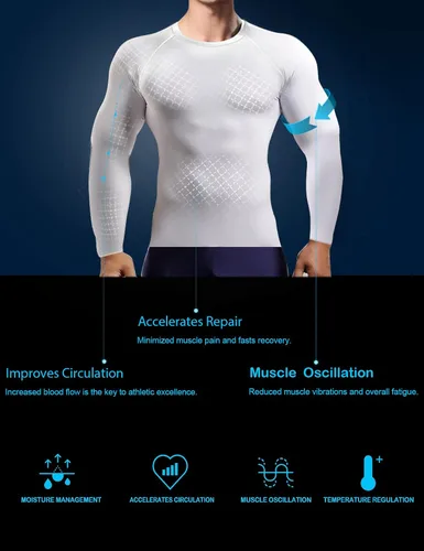 Vista 2 de Paquete de 4 camisetas de compresión para hombre, manga larga, camiseta atlética de capa base para entrenamiento deportivo