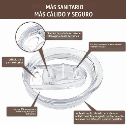 Vista 4 de Tapas de repuesto para vaso de vino de 12 onzas, diámetro interior de 2.8 x 2.8 pulgadas, paquete de 2 fundas deslizantes de silicona a prueba