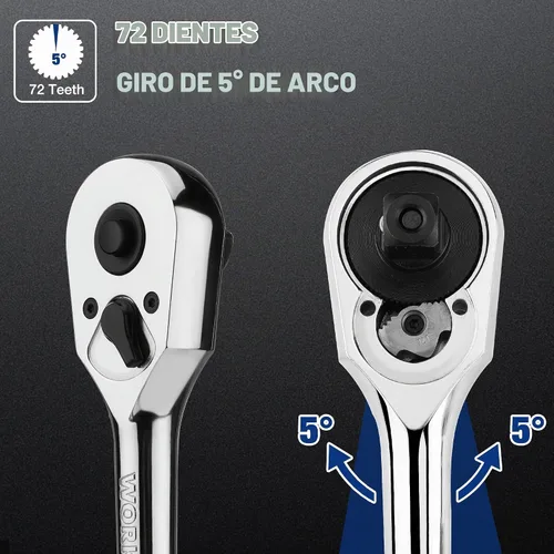 Vista 4 de WORKPRO Trinquete de accionamiento de 1/2 pulgada, llave reversible