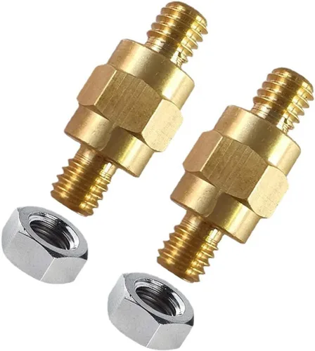 Vista 5 de BESULEN 4 terminales de batería de poste lateral, conector de perno de cobre de 3/8 pulgadas a 16, tornillos extensores de latón macizo para batería