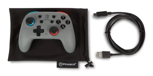 Vista 3 de PowerA Nano Enhanced Wireless Controller for Nintendo Switch - Grey-Neon Works with Nintendo Switch Lite Bluetooth Controller Gamepad Compact