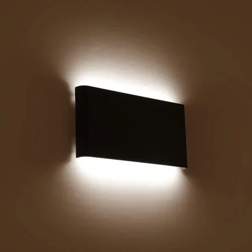 Vista 8 de Joosenhouse Lámparas de pared LED negras para pasillo de 10W, apliques de pared modernos arriba y abajo para peldaños junto a la cama, accesorios