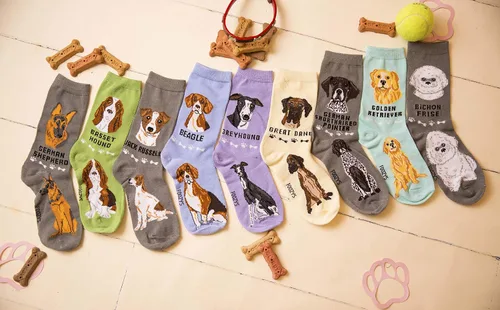 Vista 5 de Calcetines unisex Foozys Crew Calcetines novedosos para perros de razas grandes y medianas (2 pares)
