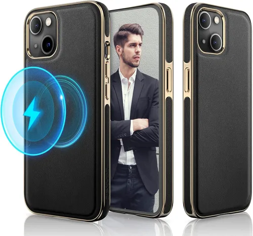 Vista 15 de LOHASIC Funda magnética diseñada para iPhone 14 Pro, cuero clásico [compatible con Mag-Safe] con forro de microfibra, fundas protectoras de cuerpo