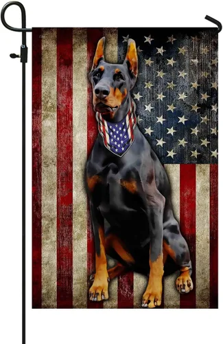 Vista 10 de Bandera Americana - Divertido Perro Pastor Alemán Bandera Americana TQN2748F, 3x5 pies. Bandera - Banderas de EE. UU. Poliéster Premium - Bandera