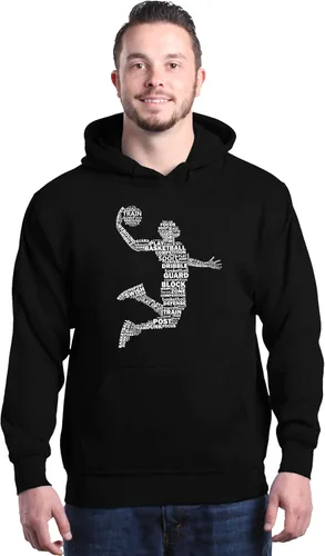 Vista 2 de shop4ever Sudadera con capucha para jugador de baloncesto Dunk Silhouette Word Cloud