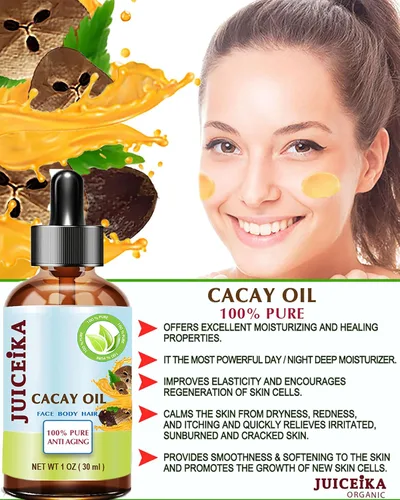 Vista 3 de Aceite de CACAY 100% puro, natural, virgen, sin refinar, aceite portador prensado en frío, 0.5 onzas líquidas, 0.5 fl oz para cara, piel, cuerpo