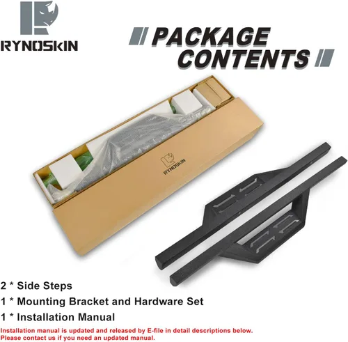 Vista 8 de RYNOSKIN Estribos laterales para Ford Bronco 2021-2026 de 2 puertas, resistente, texturizada, color negro, resistente, para SUV, barra Nerf