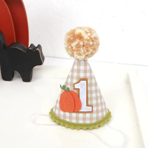 Vista 7 de Sombrero de calabaza para el primer cumpleaños para niños, decoración de primer cumpleaños de otoño, sombrero de primer cumpleaños, decoración