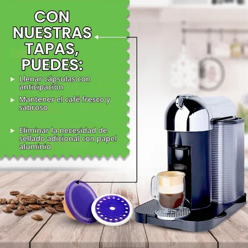 Vista 5 de My-Cap Juego de tapas y tapas reutilizables para cápsulas de café, compatibles con cápsulas Nespresso Vertuo, tapa y tapa de cápsulas de café