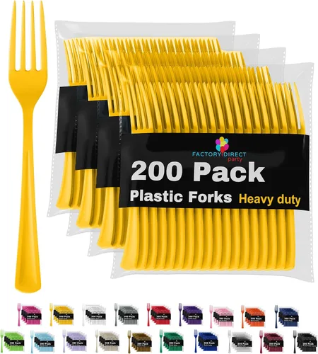 Vista 47 de Party Solids - Cucharas de plástico color marfil, 200 piezas, cucharas de marfil, utensilios desechables, juego de cubiertos de plástico resistente