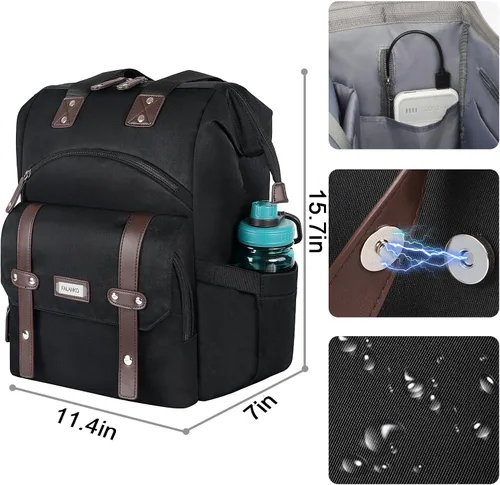 Vista 4 de Mochila para portátil para mujer, para trabajo de doctoras, profesoras, enfermeras, de 15.6 pulgadas, mochila universitaria de apertura amplia