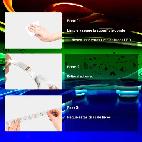 Vista 5 de DAYBETTER - Tira de luces LED RGB inteligentes, luces LED de 50 pies para dormitorio con control de aplicación, cambiantes, multicolor