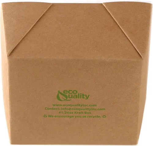 Vista 6 de [Paquete de 900] Contenedores para llevar de 26 onzas de papel kraft marrón cajas para llevar para microondas, resistentes a fugas y grasa