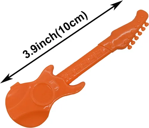 Vista 2 de Maydahui 24 mini bolígrafos de guitarra, novedosos bolígrafos de música, color caramelo, estilo simple, tinta azul para escuela, estudiantes, fiestas