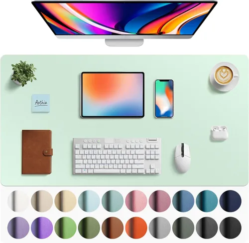 Vista 207 de Aothia - Protector de escritorio de cuero sintético grande, base antideslizante para mouse y superficie para escribir, impermeable, fácil de Agua