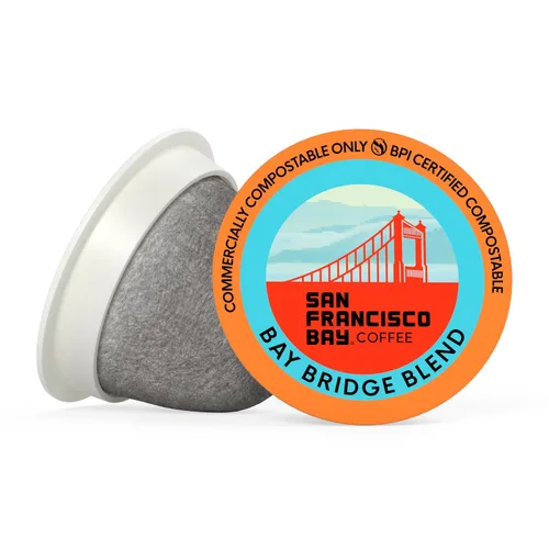 Vista 4 de Cápsulas de café compostables San Francisco Bay – Mezcla Bay Bridge (80 unidades) compatibles con K Cup, tostado medio