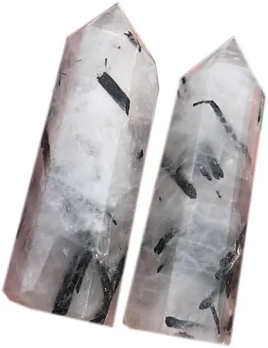 Vista 6 de StoneStory Figura de prisma facetada de punto de cristal curativo de ojo de tigre natural, paquete de 2 piedras preciosas de reiki, ojo de tigre