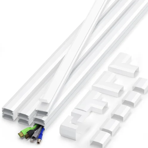 Vista 16 de Funda para cable de 62.8" para pared, cubierta de cable beige para pared, kit de cubierta de cable pintabla para pared, ocultadores de cable