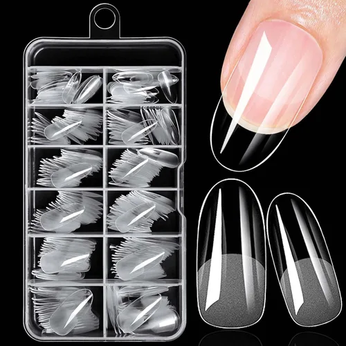 Vista 15 de 240 piezas de puntas de uñas de gel extra cortas de almendra, uñas postizas de almendra claras, XS, puntas de uñas cortas de almendra, uñas