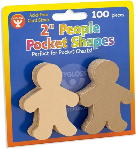 Vista 5 de Hygloss Productos Personas Recortes de papel Familia culturalmente diversa, cartulina, mini de 2", 100 ct, 2 pulgadas, surtido