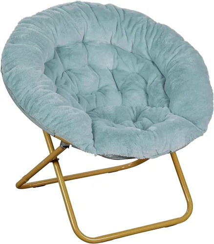 Vista 14 de Flash Furniture Gwen - Silla plegable de gran tamaño con otomana, silla lunar de piel sintética, marco de acero duradero, para dormitorio