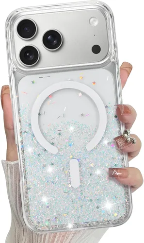 Vista 91 de Bonoma - Funda para iPhone 17 Pro Max 2025 con cristales brillantes, purpurina brillante