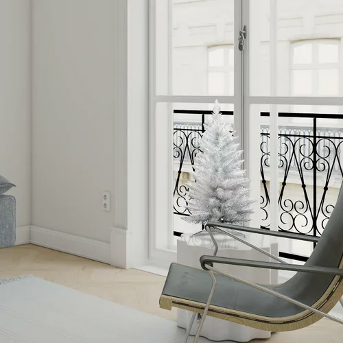 Vista 7 de Vickerman Unlit árbol de navidad artificial de pluma de abeto delgado, con destello, Sintético, Sin iluminar, 30
