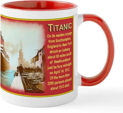 Vista 25 de CafePress The Courageous Titanic Band Taza de café de cerámica de 11 oz (11.0 fl oz)