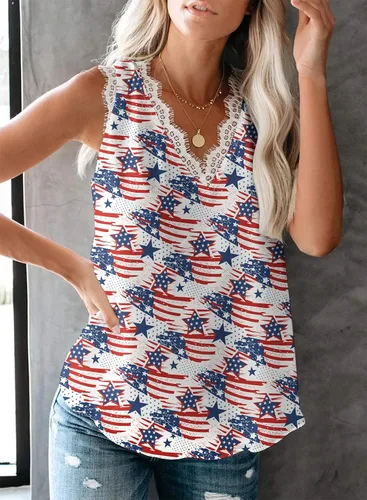 Vista 70 de VIISHOW - Camiseta sin mangas, sexy, con cuello en V y bordes de encaje para mujer, camisola de vestir, camisas de gasa, sin mangas, casuales