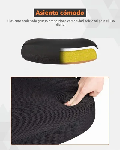 Vista 5 de Silla de oficina en casa, silla ergonómica de escritorio con respaldo medio, silla de computadora de malla, soporte lumbar, cómoda, ejecutiva