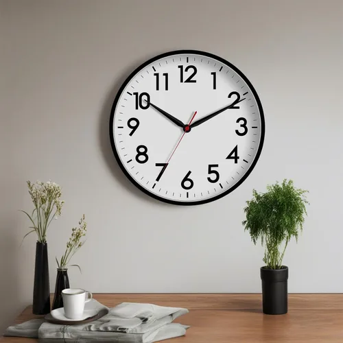 Vista 7 de AKCISOT Reloj de pared de 16 pulgadas, reloj analógico silencioso con pilas A_negro