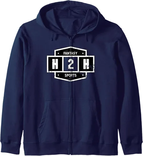 Vista 5 de H2H Fantasy Sports Sudadera con capucha y cremallera, Negro