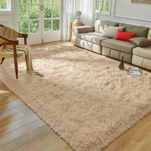 Vista 161 de Softlife Alfombra naranja para dormitorio, alfombra de felpa esponjosa para sala de estar para niñas, alfombra lanuda para niños, alfombra suave