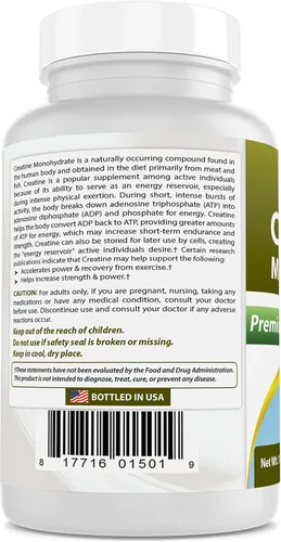 Vista 7 de Best Naturals Monohidrato de creatina, 1 libra de polvo puro (1 libra (paquete de 2))
