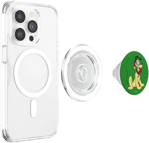 Vista 4 de Disney Mickey And Friends - Sombrero de Navidad con diseño de Plutón y Papá Noel, PopSockets MagSafe PopGrip para iPhone