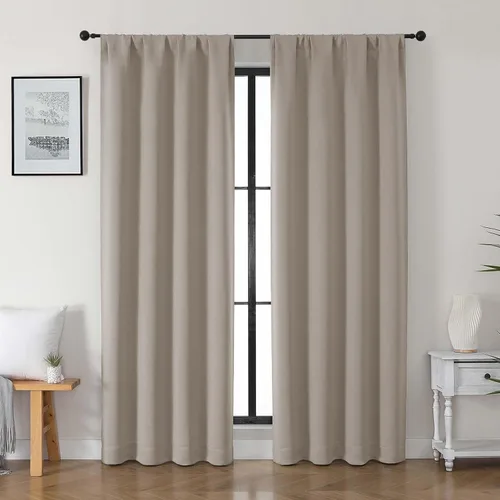Vista 155 de Gwine Cortinas opacas para dormitorio, 54 pulgadas de largo, paneles de cortina de ventana con aislamiento térmico y reducción de ruido, cortinas